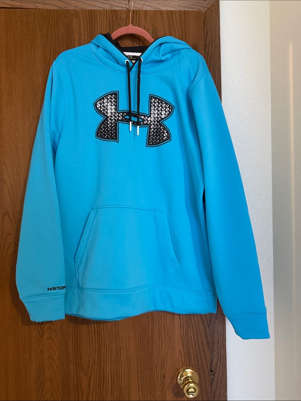 Under Armour Blue Pullover Hoodie with Black Logo
